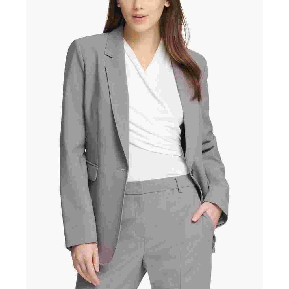 Dkny Women's One-Button Blazer Gray Size 16 - Bed Bath & Beyond - 40577805