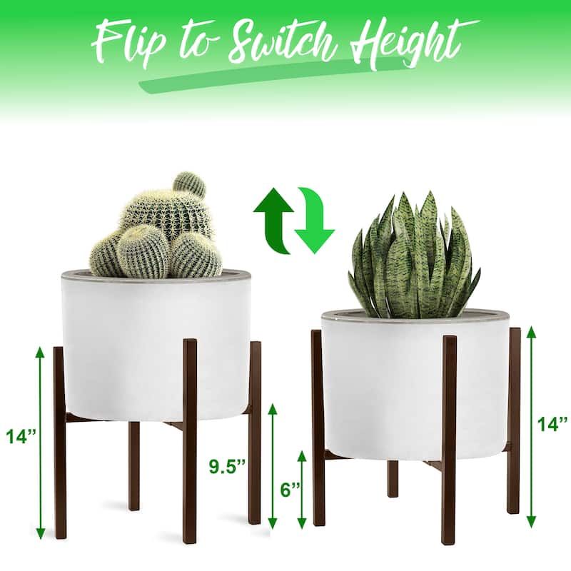 Sorbus Adjustable Plant Stand, Mid Century Style Flower Pot Holder, Planter Stand for Modern Home Decor, Houseplants