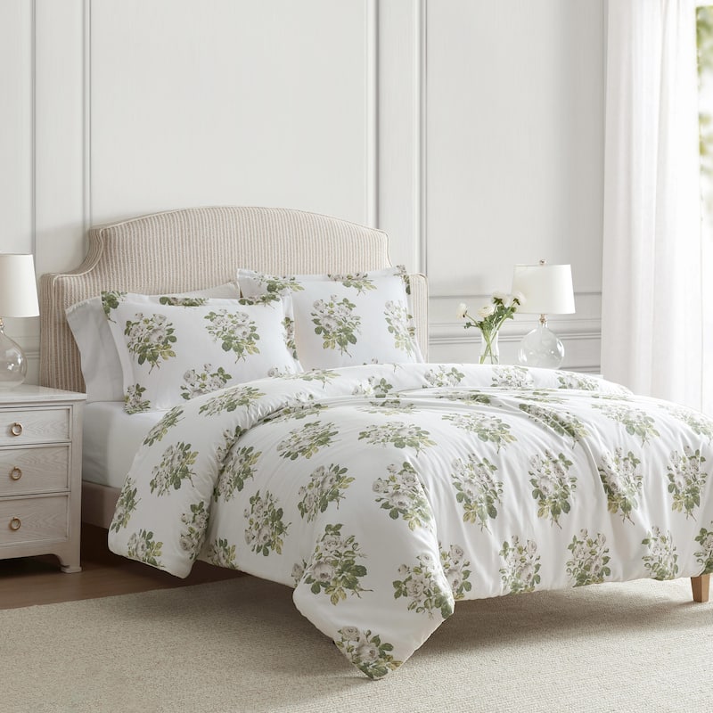 Martha Stewart Eloise Floral Cotton Grey Comforter Set