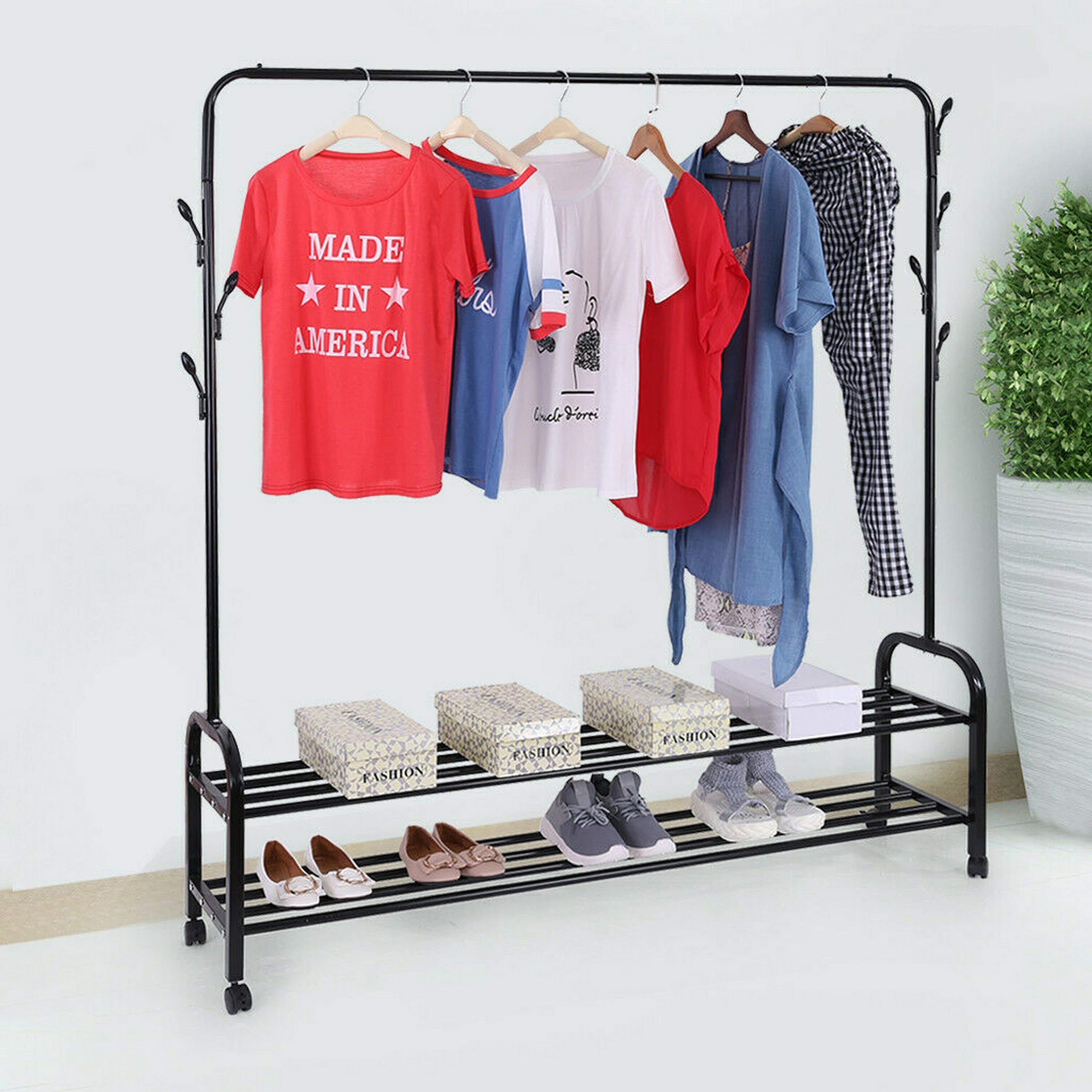 Shop Fancyhome Garment Rack Heavy Duty Portable Clothes Hanger