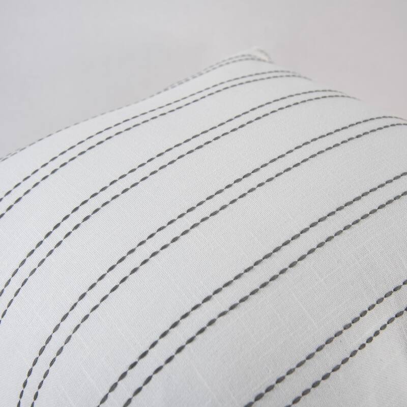 Rizzy Home Striped Embroidered Pillow