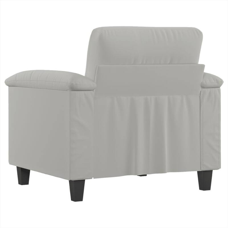 Sofa Chair, Gray Microfiber, Tapered BLock Legs, 35 Inch