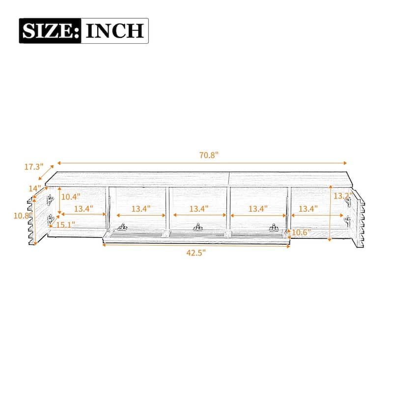 78 in with Deep Drawers TV Stand for TVs up to 85 in - n/a