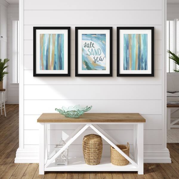Kelp Forest Jetty Home Abstract 3 Piece Framed Gallery Art Set Bed
