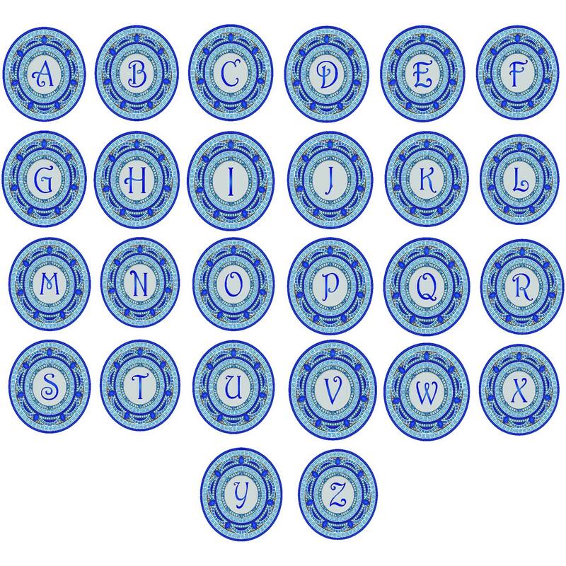 Custom Monogram 29 Inch Decorative Poolmat - Pool Art