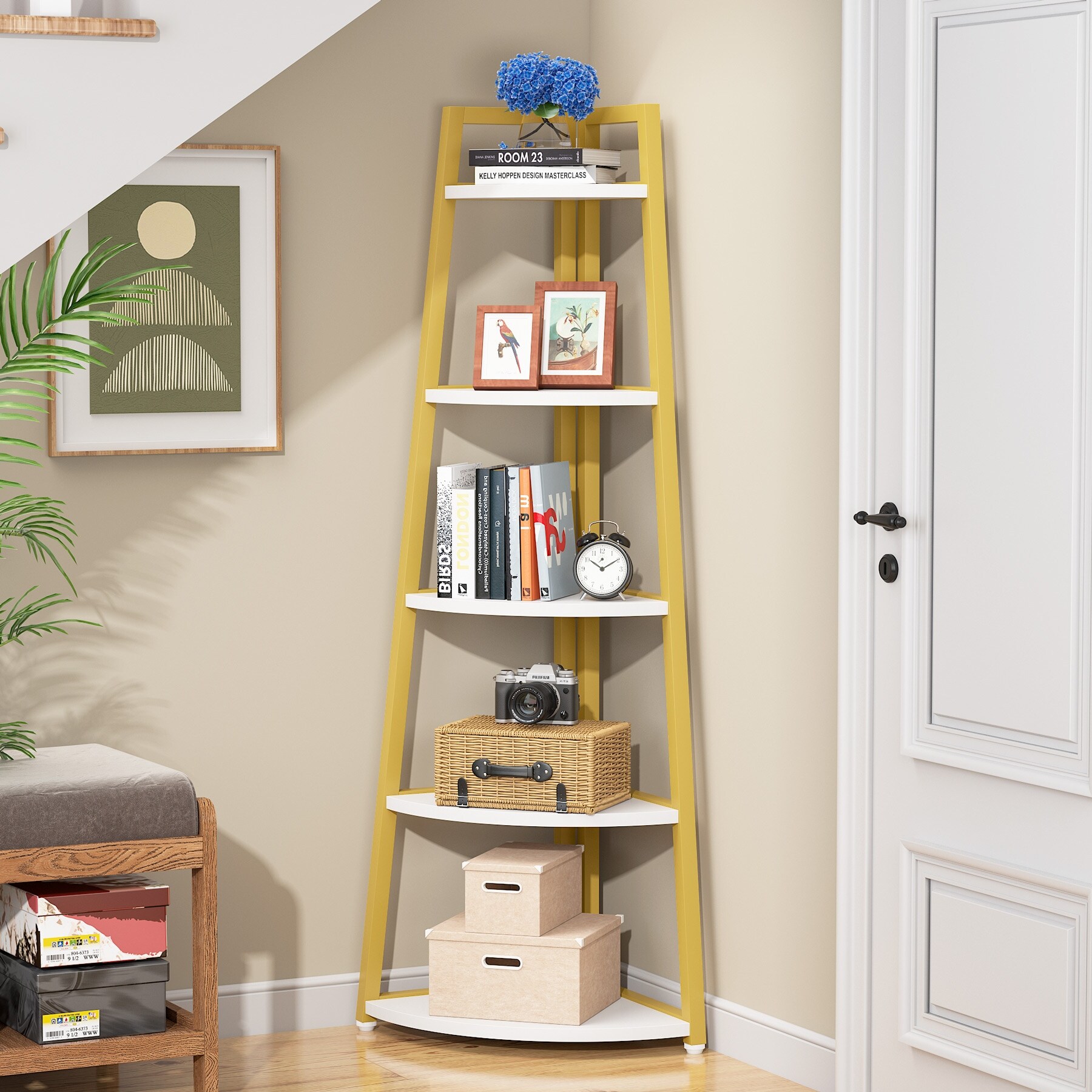その他 Magical Furniture Angle 70 Shelf 70 inch Tall Corner Shelf, Corner Bookshelf and Bookcase - On Sale