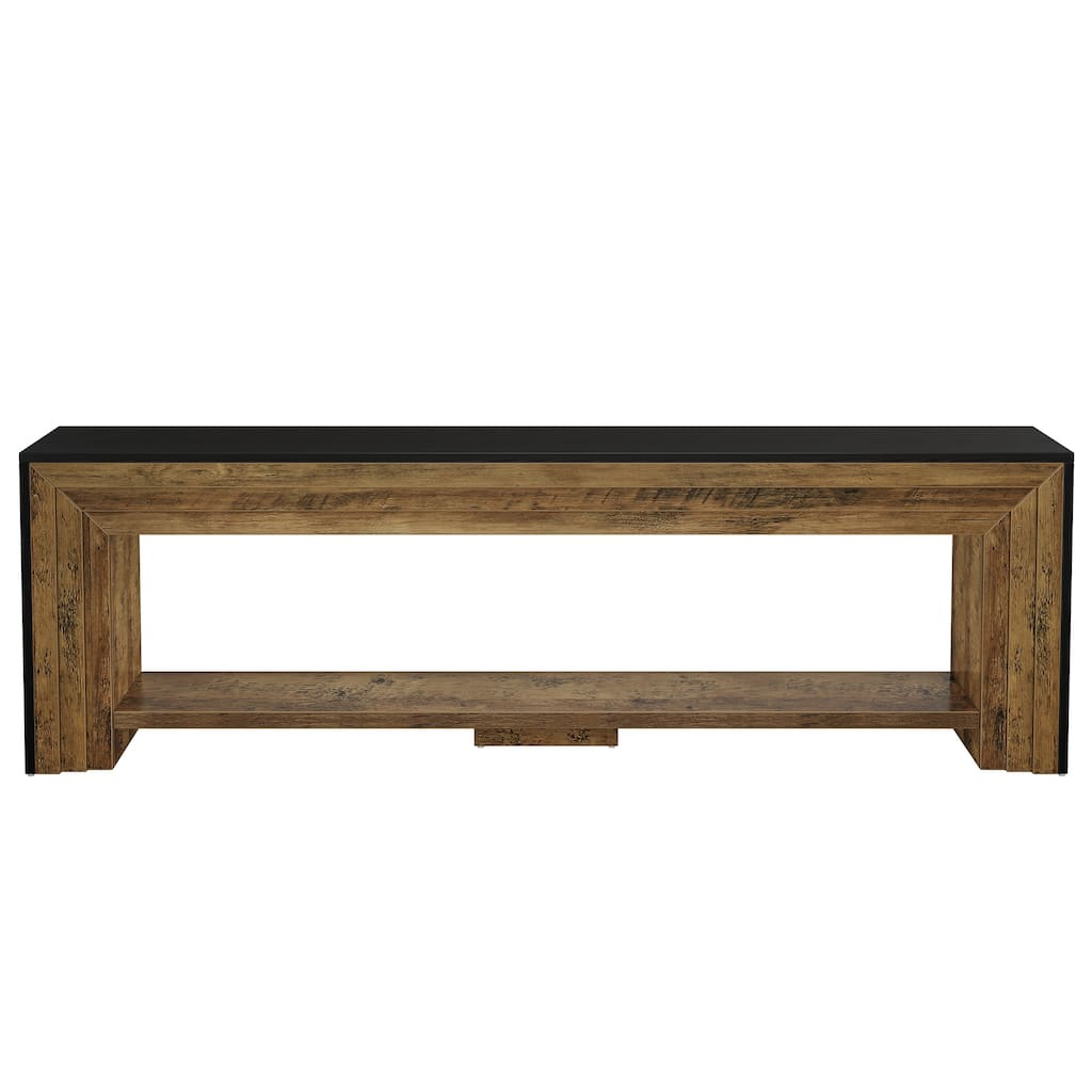 70" TV Stand for 65/75/80-Inch TVs, Farmhouse Entertainment Center - n/a