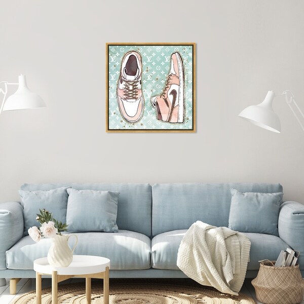 Oliver Gal 'Blush Fashion Sneakers' Fashion and Glam Wall Art