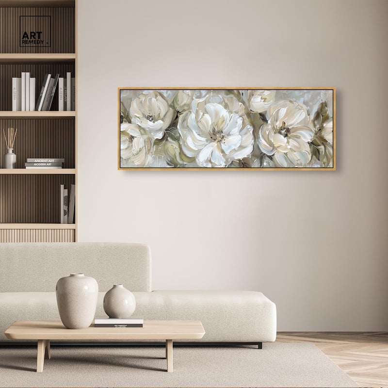 Floral in Sage Panoramic Canvas by Art Remedy