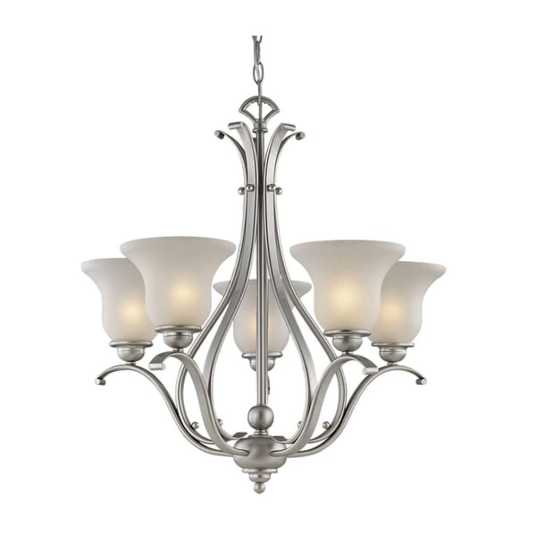 Vaxcel Lighting CH35405 Monrovia 5 Light Single Tier Chandelier with Frosted Glass Shades - 26 Inches Wide