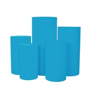 5 Pcs Aqua Blue Spandex Covers Only for Cylindrical Cake Display ...