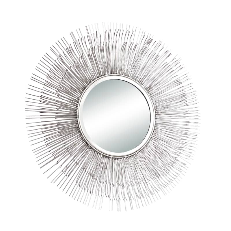 Silver Metal Starburst Room Wall Mirror - 29 x 4 x 29