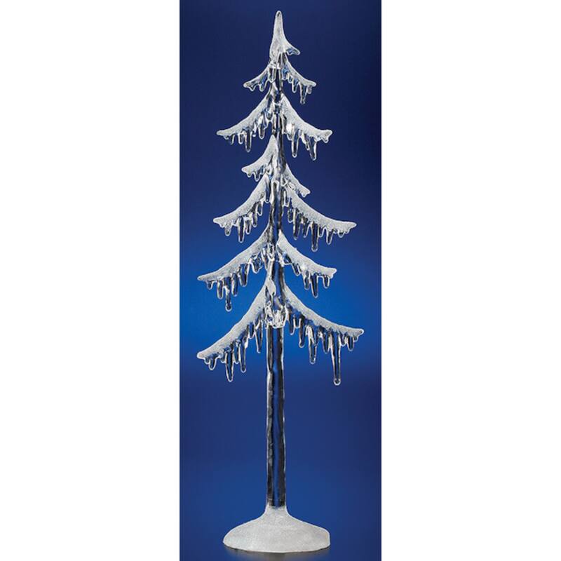 4 Icy Crystal Illuminated Decorative Christmas Icicle Tree Figures 18"