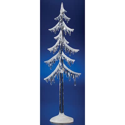 4 Icy Crystal Illuminated Decorative Christmas Icicle Tree Figures 18"