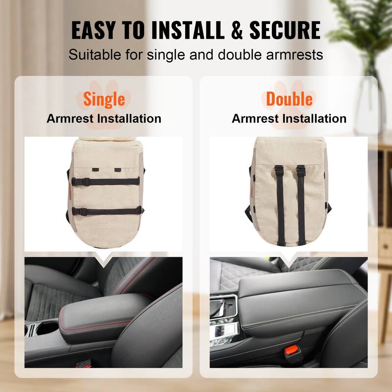 Console Dog Car Seat, Center Console Dog Booster Seat for Small Dog, Pet Car Seat for Car Armrest with Clip-On Leash