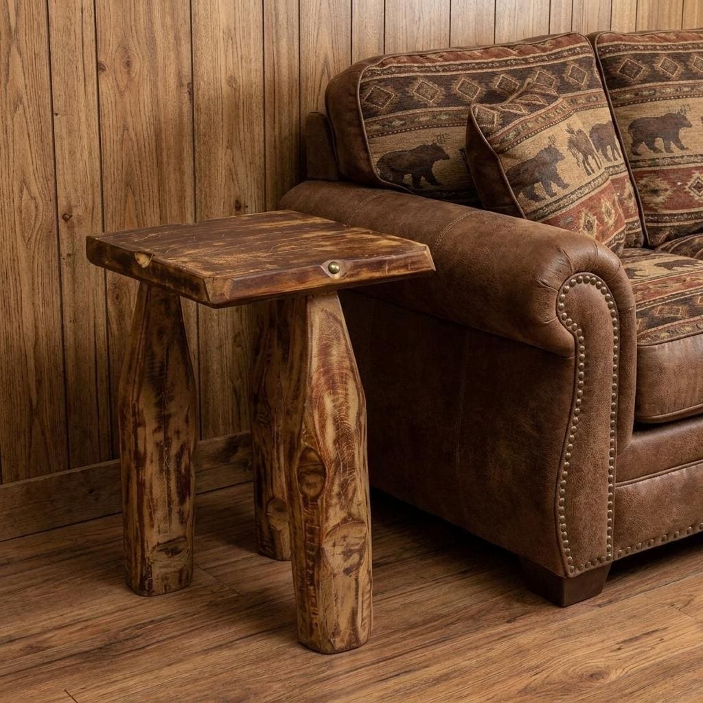HomeRoots 24" Brown Distressed Reclaimed Wood Square End Table - 16.75 in. x 24.25 in. x 15.00 in.