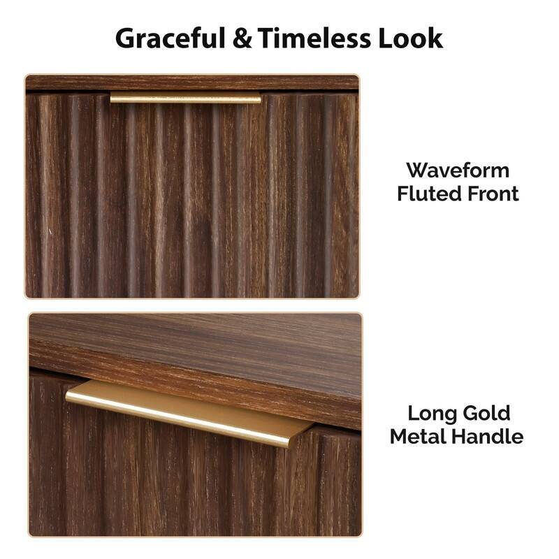 18.9"W Nightstand, Particleboard & MDF, Melamine & Vacuum Forming, 1 Drawer, High Leg