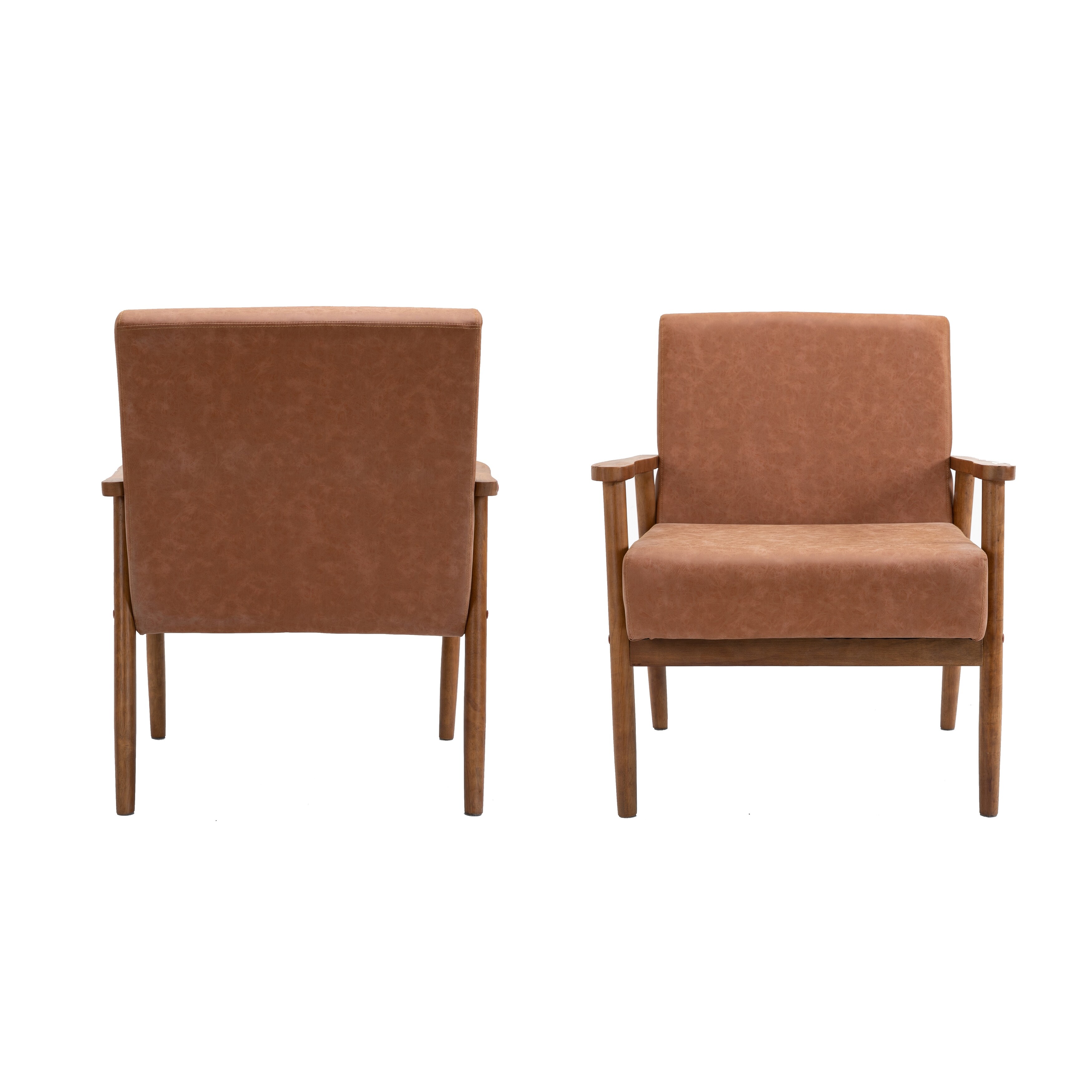Lummus cognac wood on sale frame upholstered accent chair