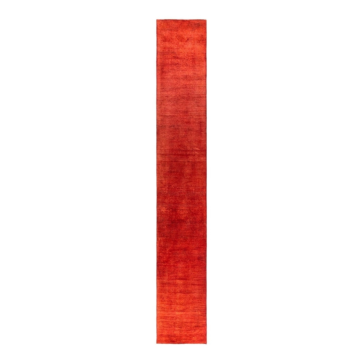 Contemporary Overdyed Wool Hand Knotted Runner - 2' 9" x 17' 10"