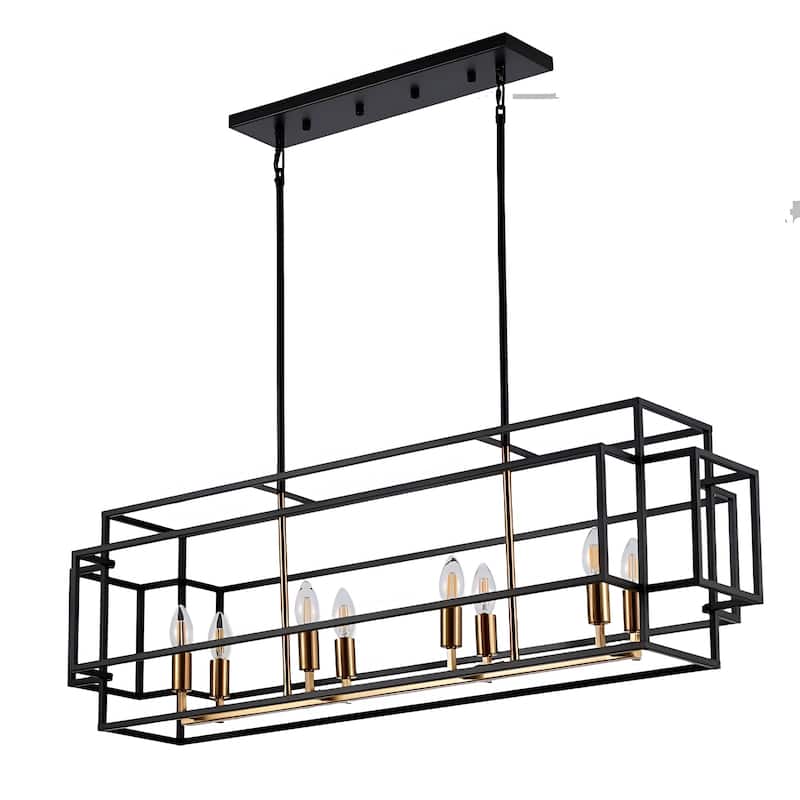 8-Light Kitchen Island Square Rectangle Pendant Lamp Island/Billiard