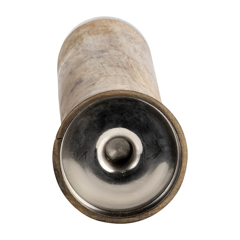 Wood Taper Candle Holder Acrylic Detail - Brown