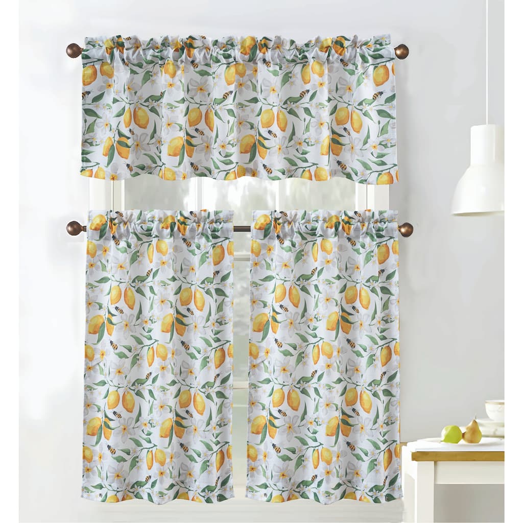 Cucina Lemon Bee Kitchen Curtain Set