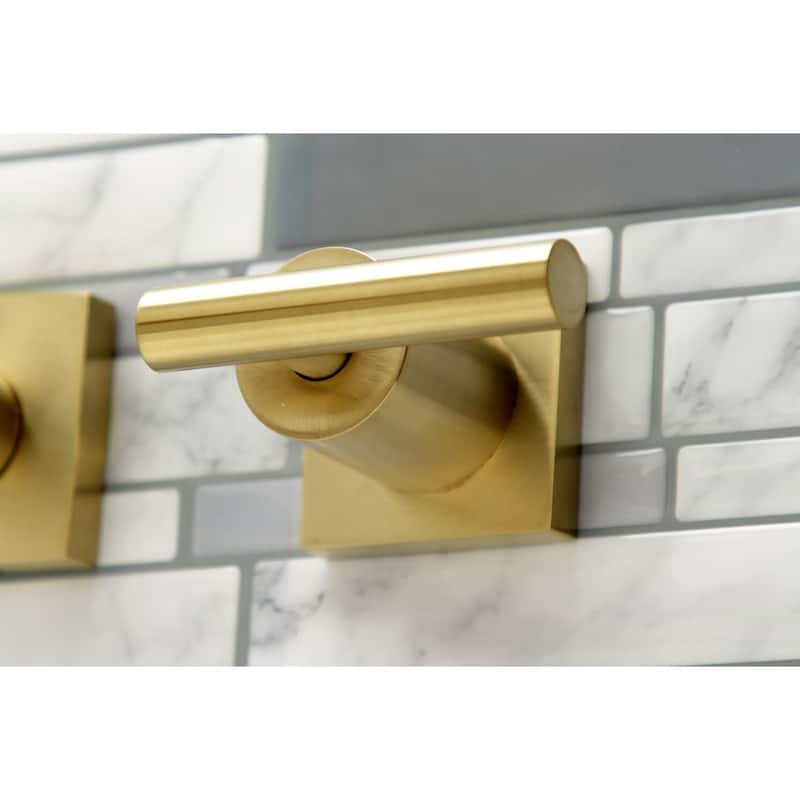 Kingston Brass Manhattan Wall Mounted Roman Tub Filler with Square
