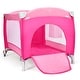 preview thumbnail 1 of 11, Costway Foldable Baby Crib Playpen Travel Infant Flat Bassinet Bed - 40'' x 27.5'' x 30'' Pink - 40'' x 27.5'' x 30'' - Steel - Infant