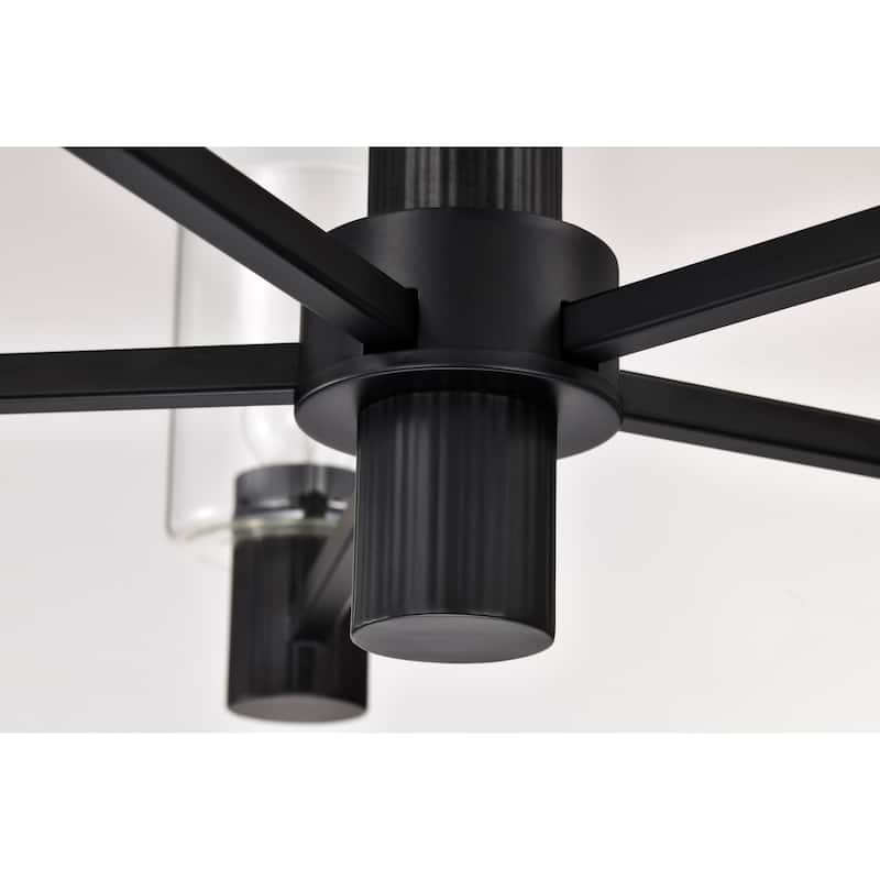 Clarksville 28 Inch 5 Light Chandelier Matte Black with Clear Glass