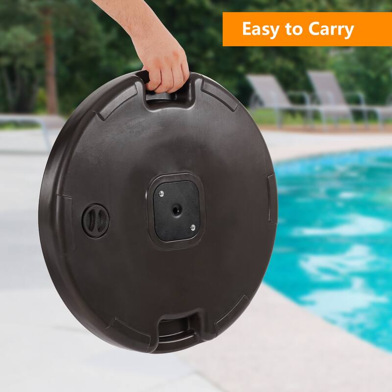 LIVOOSUN 57-90lbs Dark Brown HDPE Plastic Patio Market Umbrella Base