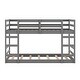preview thumbnail 21 of 38, Twin Over Twin Pine Wood Bunk Bed with Ladder & Guardrails - Sturdy Design Gray - Twin over Twin