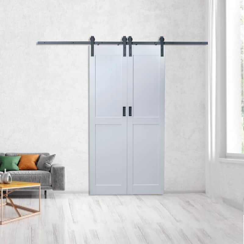 Montana 42x84 Double Vinyl Barn door kit White