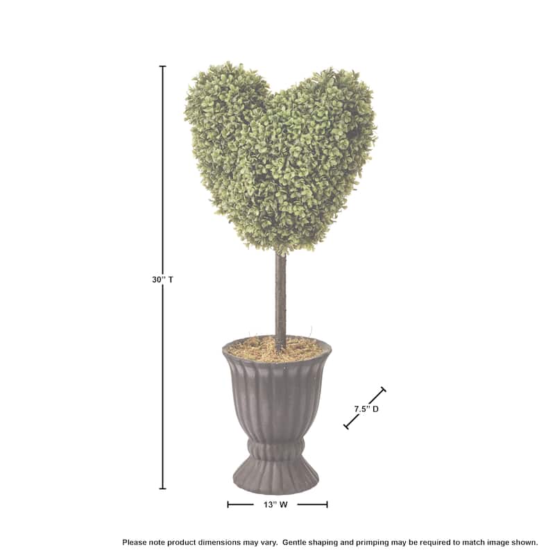 Spring Boxwood Heart In Pot 30"