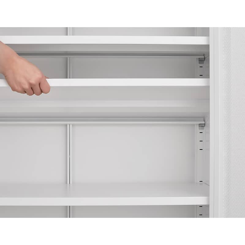 5.9"H Foot Double-Sided Door Shoe Cabinet With Movable Double-Layer Partitions And Hollow Base Moisture-Proof And Seismic Design