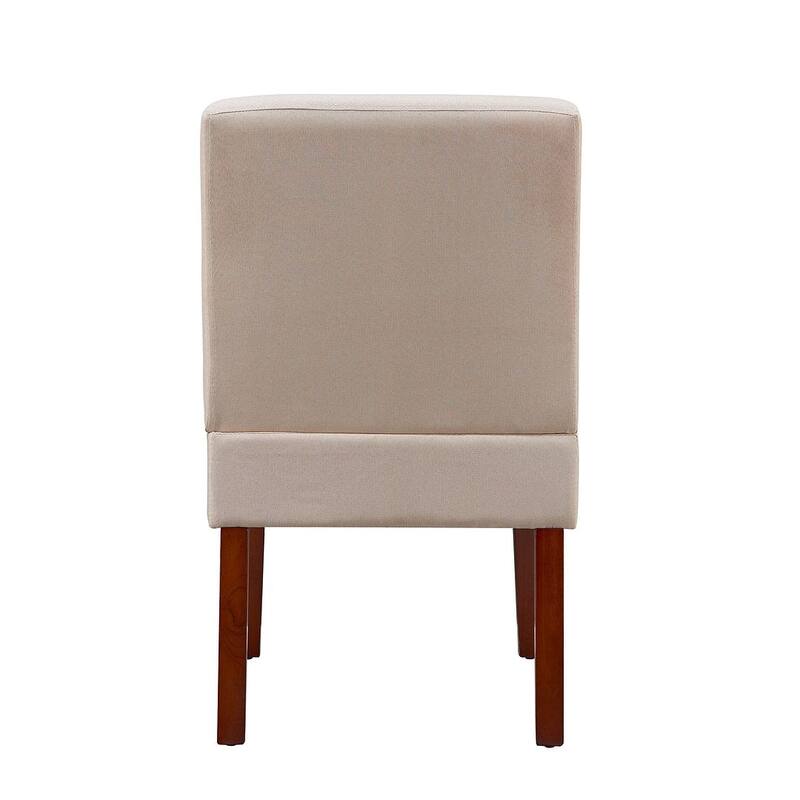 Modern Fabric Armless Chair Set of 2 with Round Wooden Table