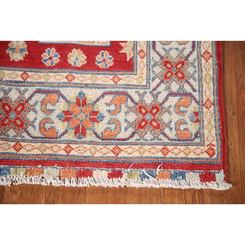 Red Kazak Rug Handmade Traditional Wool Carpet - 3'1"x 5'0"