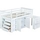 preview thumbnail 12 of 38, Twin Size Multifunctional Wood Loft Bed with Practical Pull-out Desk with a Two-tier Side Shelf