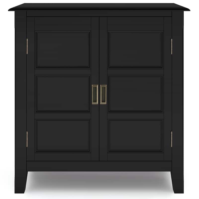 WYNDENHALL Portland SOLID WOOD 30 inch Wide Transitional Low Storage Cabinet - 30"w x 14"d x 31"h