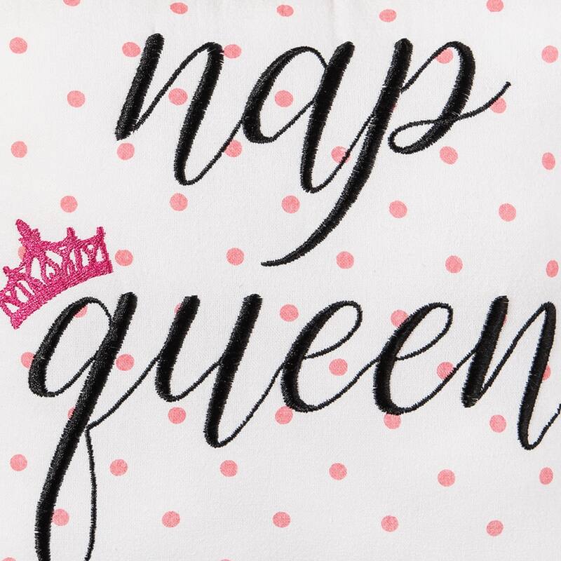 10" x 10" Nap Queen Printed and Embroidered Throw Pillow