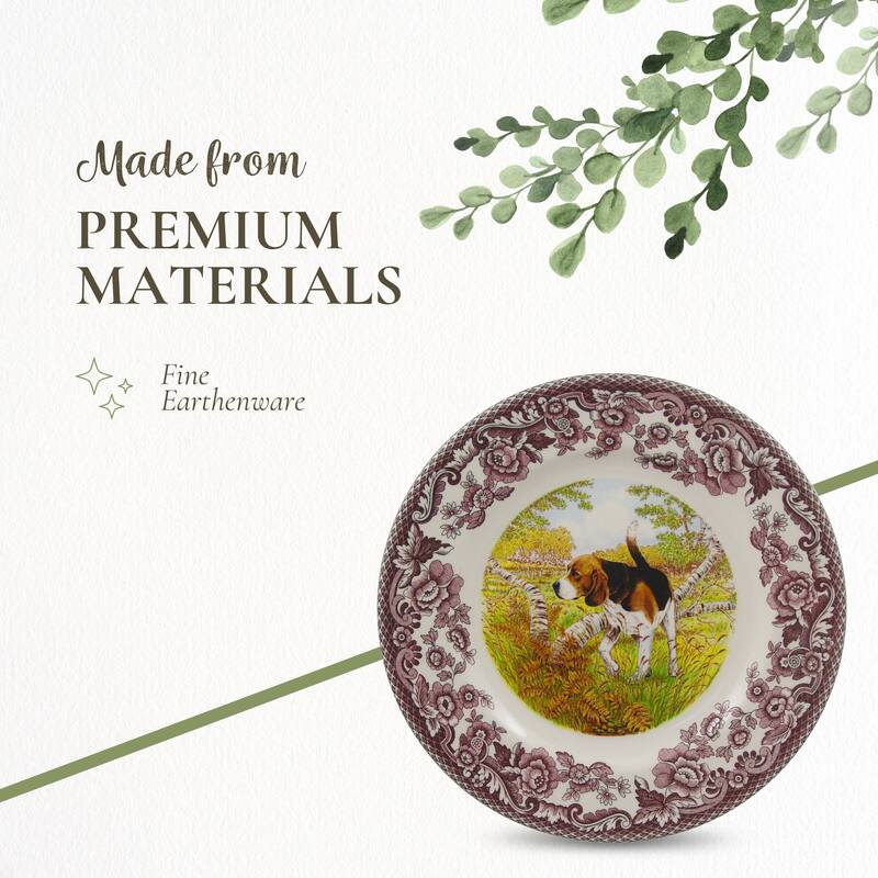 Spode Woodland Dinner Plate Dog Motif