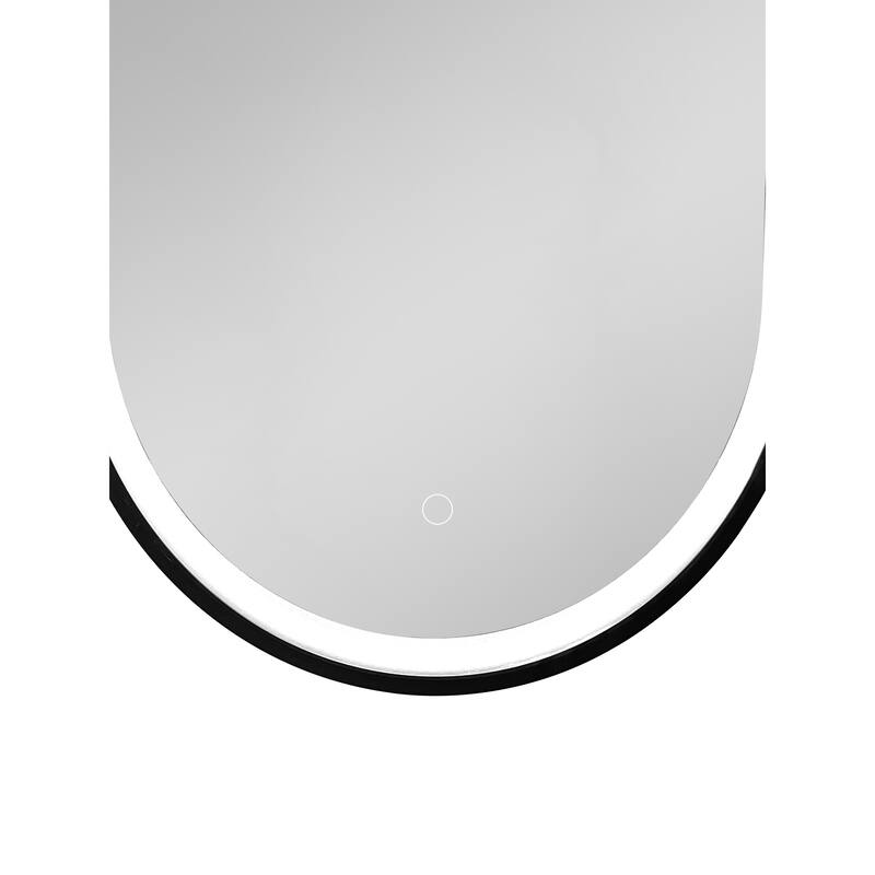 Framed Wall-Mounted Medicine Cabinet with Mirror, 3-Color Temperature LED Lighting, Anti-Fog, Black Iron Powder Material
