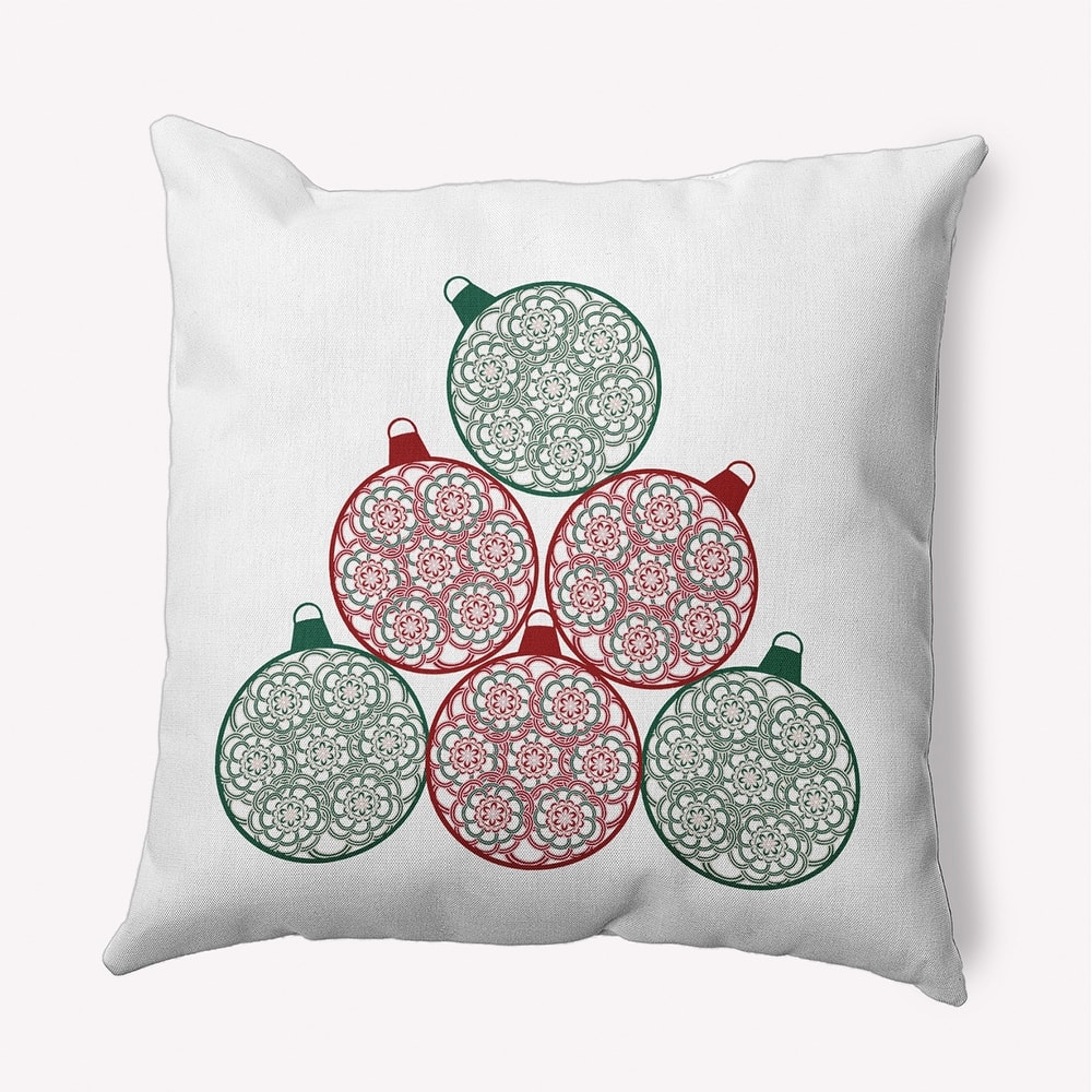 Fancy Ornament Stack Christmas Accent Pillow
