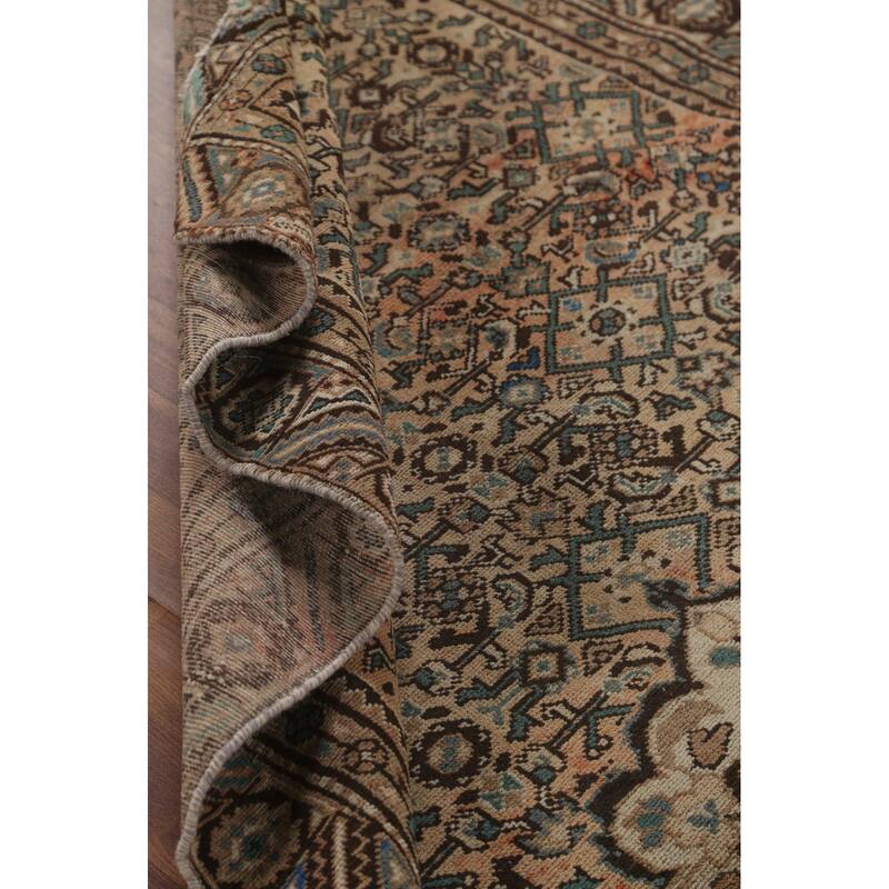 Hamedan Persian Vintage Area Rug Hand-Knotted Wool Carpet - 4'9" x 10'7"