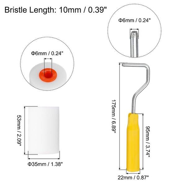 slide 3 of 6, 8Pcs Paint Roller Kit, 2" White Water-Based Foam Paint Rollers, Tray, 17cm Frame - Yellow, White Yellow, White