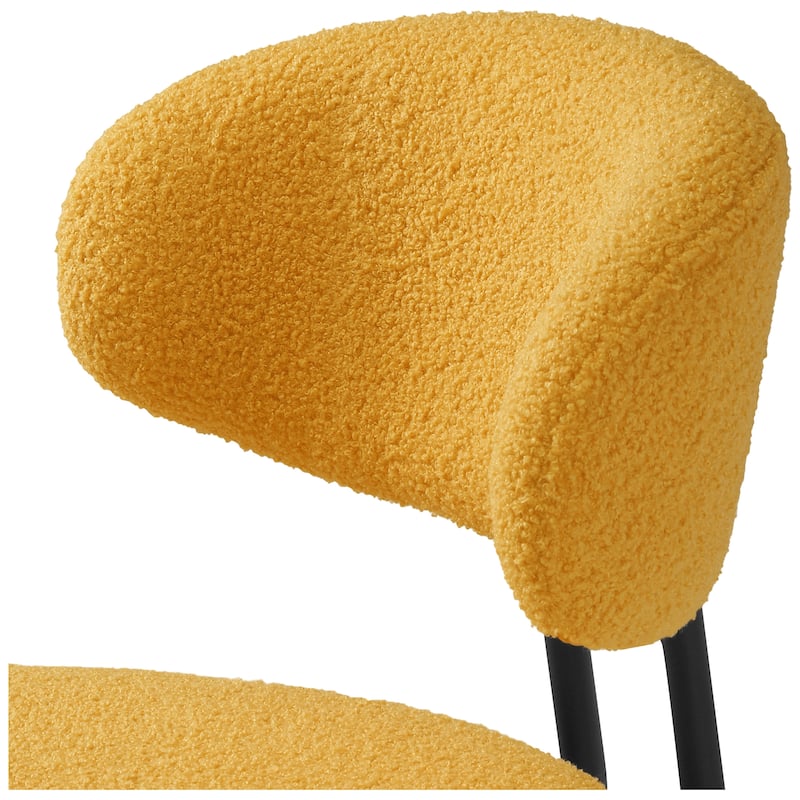 Bayville 27 Inch Faux Shearling Fabric Upholstered Swivel Counter Stool (Set of 2)