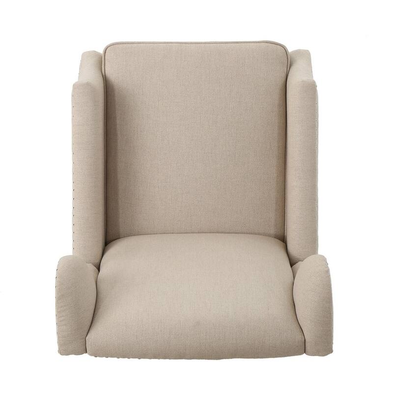 Traditional Fabric Recliner Chairs with Studded Border by Christopher Knight Home