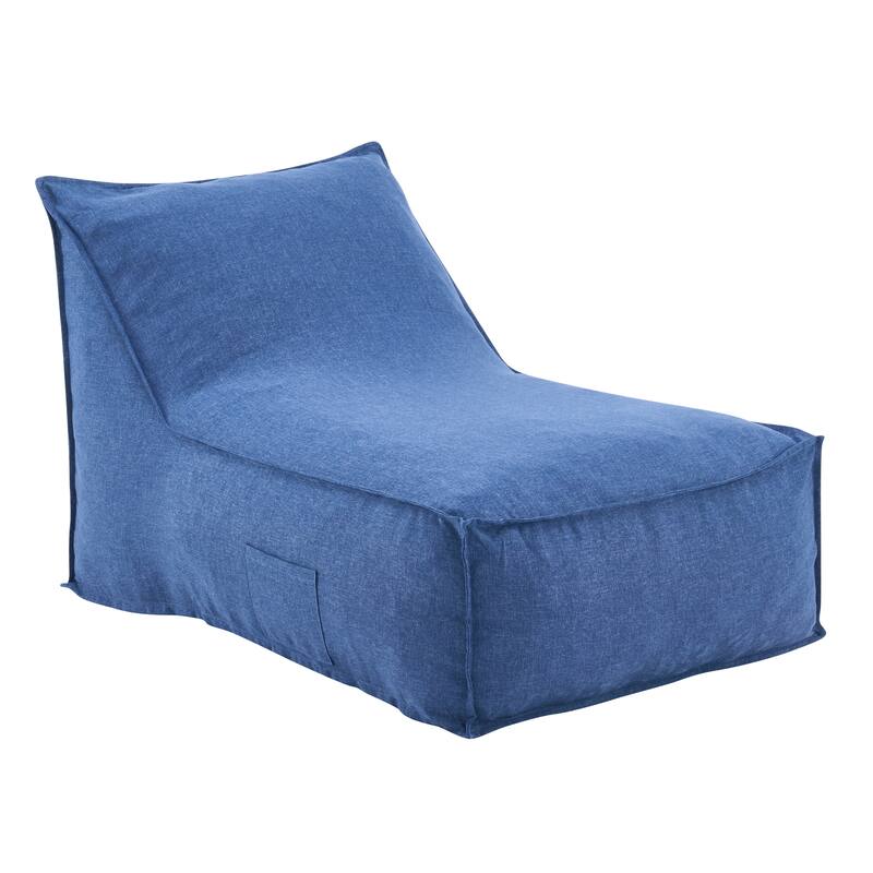 Christopher Knight Home- Carter Outdoor Fabric Bean Bag Lounge Chair - Navy Blue_Set of 2