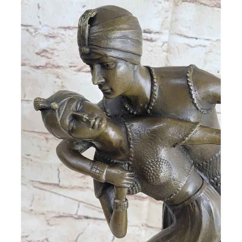 Signed Original Persian Dancers Bronze Sculpture Statue Hot Cast Art Deco Figure