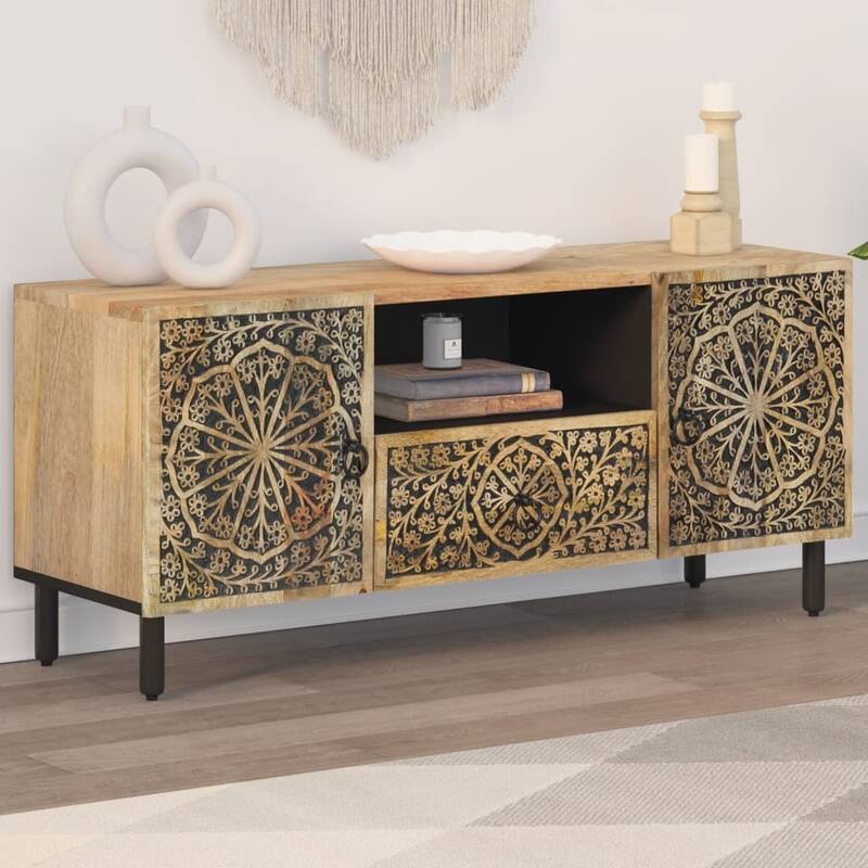 vidaXL TV Stand 41.3"x13"x18.1" Solid Wood Mango - 41.3" x 13" x 18.1"