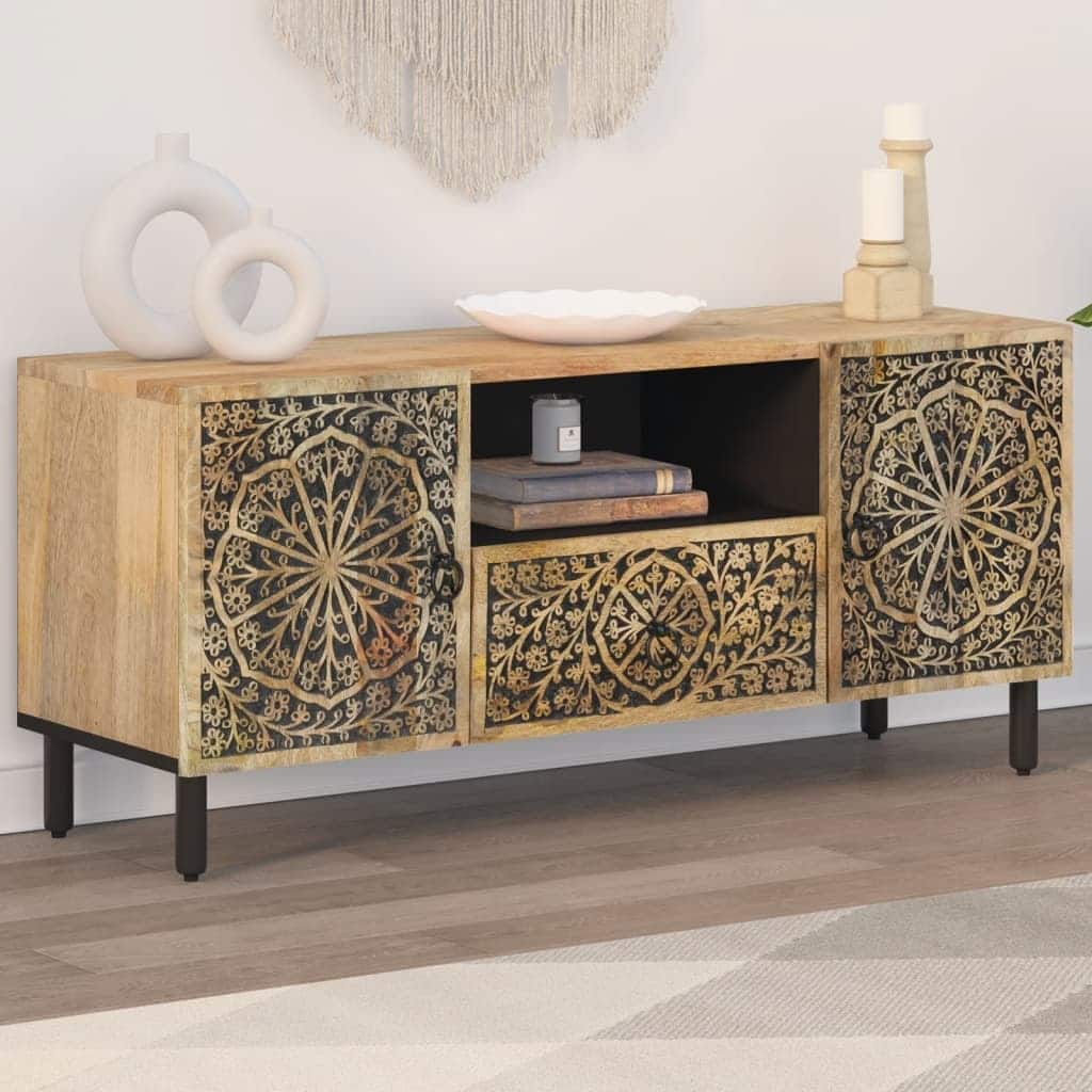 vidaXL TV Stand 41.3"x13"x18.1" Solid Wood Mango - 41.3" x 13" x 18.1"
